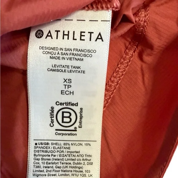 Athleta Rust-Red Terracotta Orange Ruffled High Neck Sleeveless Drawstring Tunic - Picture 4 of 7